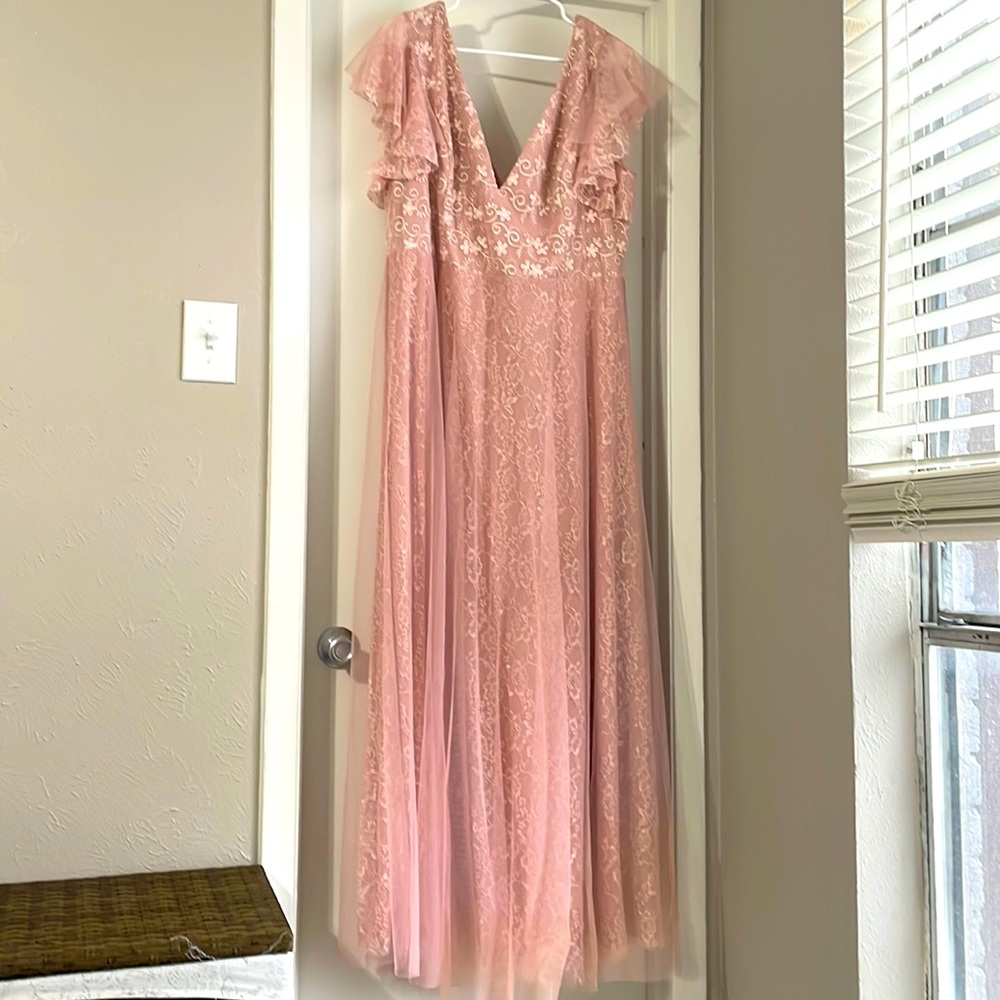Blush pink size 22 tulle and lace dress